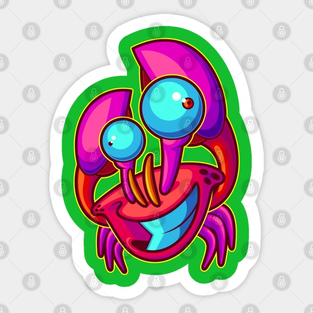 Happy Being Crabby Sticker by ArtisticDyslexia